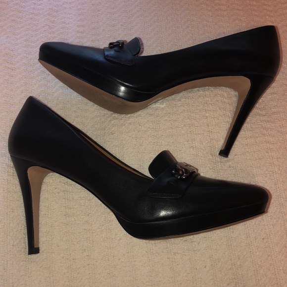Coach Black Garden Platform Heels SZ 9 - Picture 3 of 10